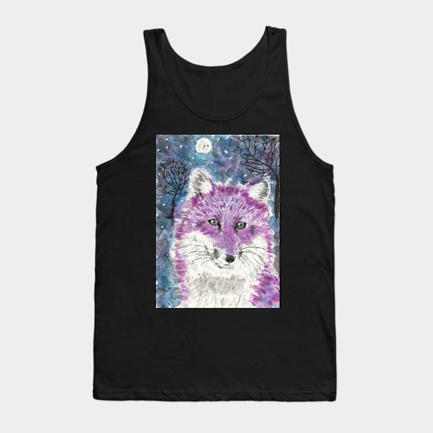 purple fox  moon art Tank Top by SamsArtworks